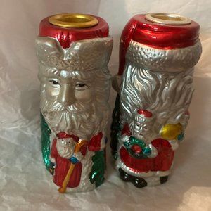 SANTA CANDLE HOLDER CERAMIC CUTE FOR TABLE NEW